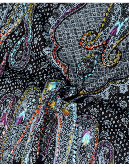 STOLA IN LANA RICAMATA 70X180 "JOY"