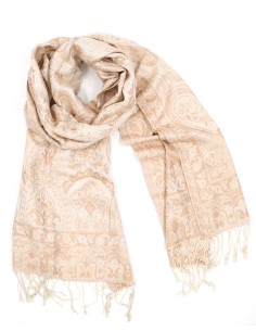 SCIARPA IN SETA "ART" 50X190 CM - CREMA