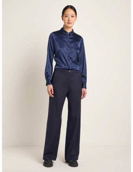 PANTALONI A PALAZZO IN 100% LANA MERINO