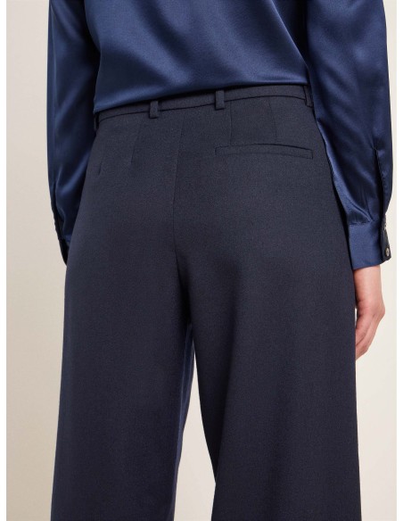 PANTALONI A PALAZZO IN 100% LANA MERINO