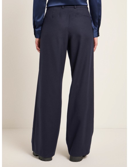 PANTALONI A PALAZZO IN 100% LANA MERINO