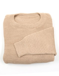 MAGLIONE IN ALPACA FATTO A MANO  FAIRTRADE - BEIGE