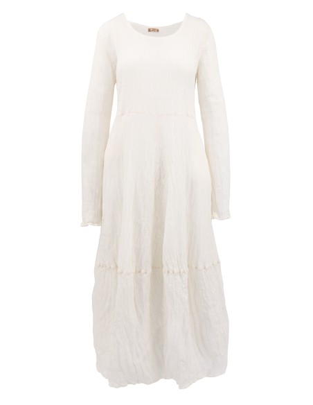 ABITO IN SETA INCRESPATA DOPPIATA AD EFFETTO PLISSÉ “LUSTA”