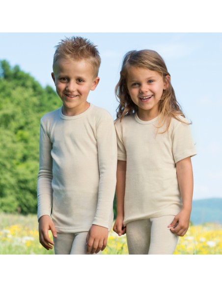 MAGLIA MANICA LUNGA BAMBINI IN LANA-SETA