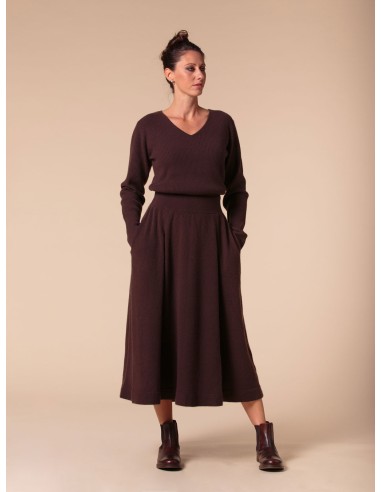 GONNA AMPIA 100% CASHMERE CON PENCES "MARTA"