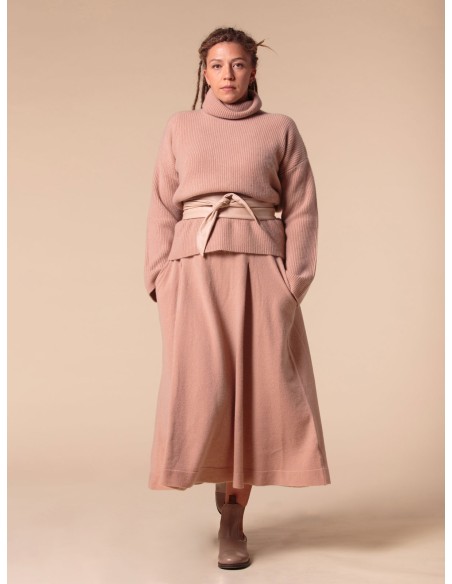 GONNA AMPIA 100% CASHMERE CON PENCES "MARTA"