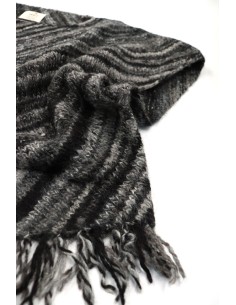 PONCHO IN 100% ALPACA NATURALE "FRANGE"