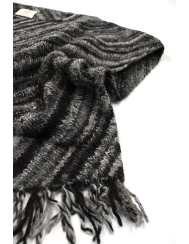 PONCHO IN 100% ALPACA NATURALE "FRANGE"