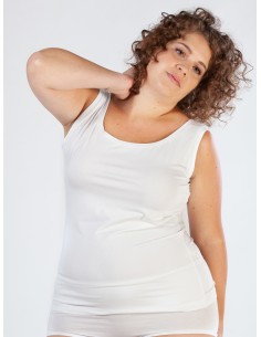 CANOTTA SPALLA LARGA IN BAMBU' - BIANCO 2