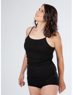 CANOTTA SPALLINA SOTTILE IN BAMBU' - BLU 2