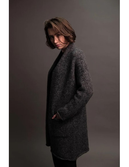 CARDIGAN IN ALPACA E COTONE BIOLOGICO "BRUME"