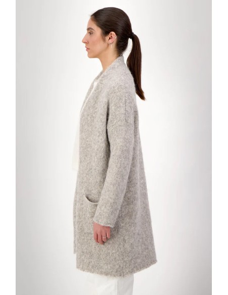 CARDIGAN IN ALPACA E COTONE BIOLOGICO "BRUME"