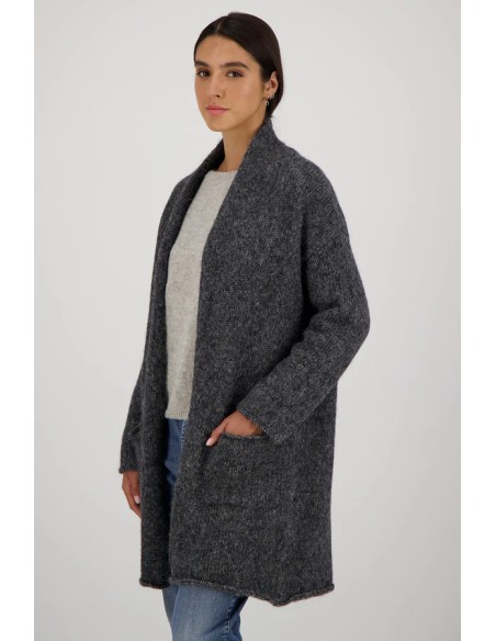 CARDIGAN IN ALPACA E COTONE BIOLOGICO "BRUME"