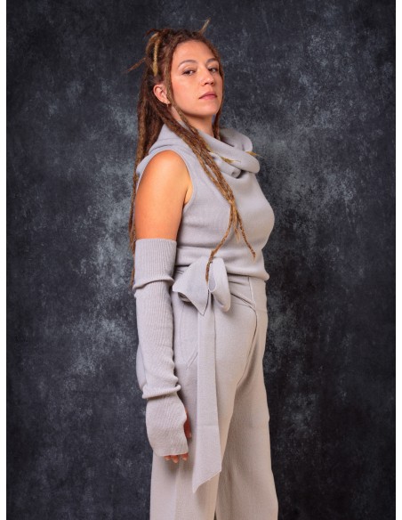 MAXIMAGLIA SMANICATA IN LANA E CASHMERE "LUNA"