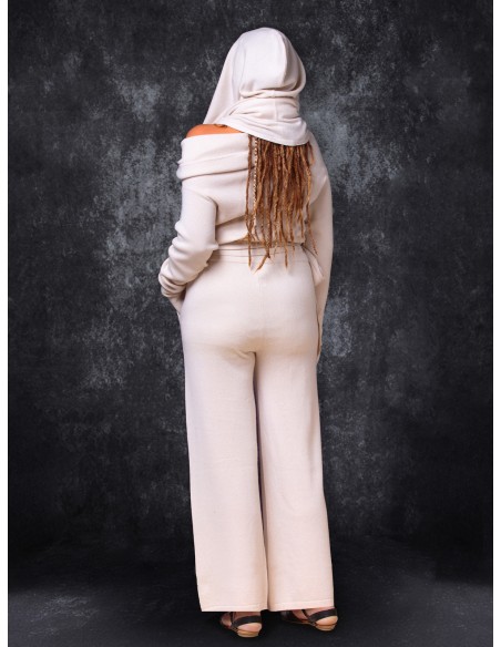 PANTALONE DRITTO WRAP IN LANA E CASHMERE "MIDNIGHT"