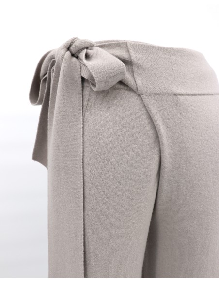 PANTALONE DRITTO WRAP IN LANA E CASHMERE "MIDNIGHT"