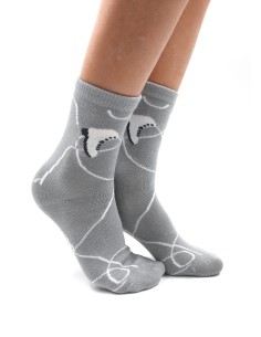 CALZINI BAMBU' KIDS "PATTINI" - GRIGIO