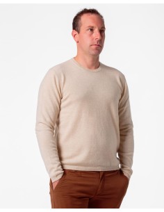 PULL UOMO IN 100% BABY CASHMERE "OLIVER" - BEIGE