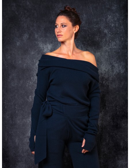MAXI MAGLIA MANICHE LUNGHE IN LANA E CASHMERE "ASTRAL"