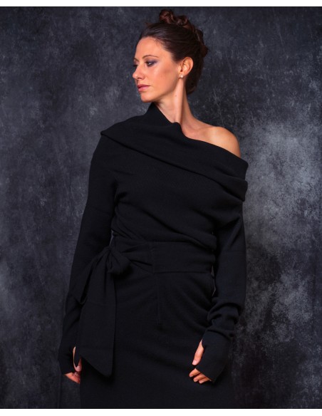 MAXI MAGLIA MANICHE LUNGHE IN LANA E CASHMERE "ASTRAL"