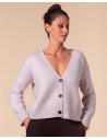 CARDIGAN CHUNKY IN 100% CASHMERE SPAZZOLATO "CAMILLA"