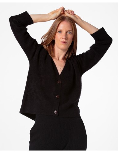 CARDIGAN CHUNKY IN 100% CASHMERE SPAZZOLATO...