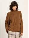 MAGLIONE OVERSIZE TRECCE IN LANA E COTONE BIO