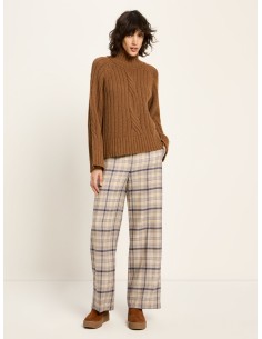 MAGLIONE OVERSIZE TRECCE IN LANA E COTONE BIO - CAMMELLO 2