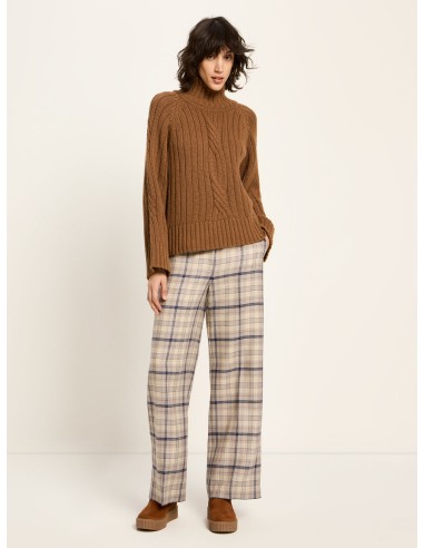 MAGLIONE OVERSIZE TRECCE IN LANA E COTONE BIO