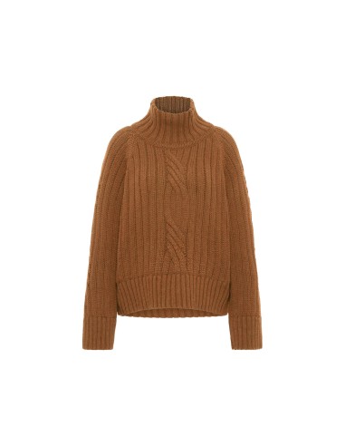 MAGLIONE OVERSIZE TRECCE IN LANA E COTONE BIO