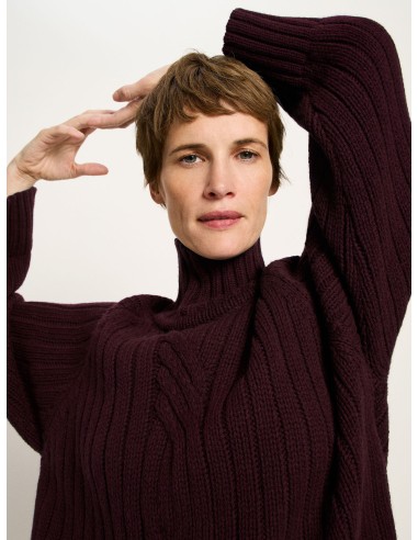 MAGLIONE OVERSIZE TRECCE IN LANA E COTONE BIO