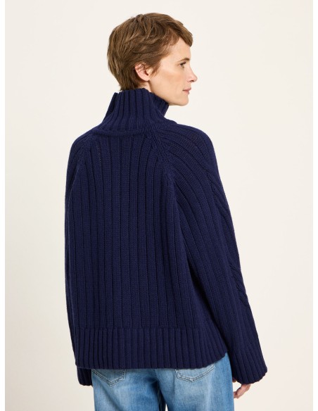 MAGLIONE OVERSIZE TRECCE IN LANA E COTONE BIO