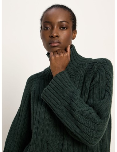 MAGLIONE OVERSIZE TRECCE IN LANA E COTONE BIO