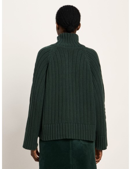 MAGLIONE OVERSIZE TRECCE IN LANA E COTONE BIO