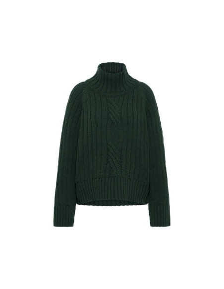 MAGLIONE OVERSIZE TRECCE IN LANA E COTONE BIO