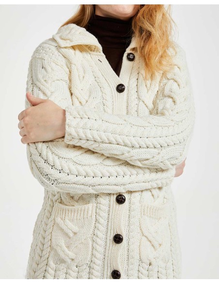 CARDIGAN ARAN IN LANA SUPERSOFT "CHUNKY"