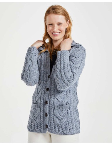 CARDIGAN ARAN IN LANA SUPERSOFT "CHUNKY"