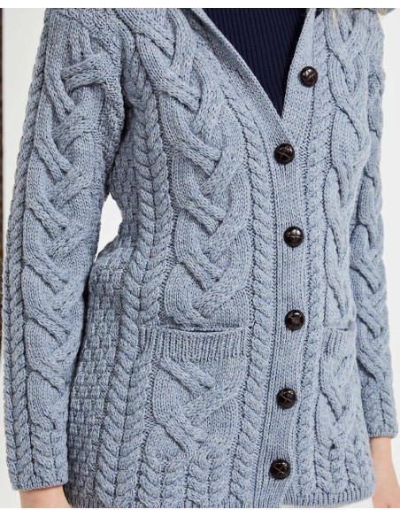 CARDIGAN ARAN IN LANA SUPERSOFT "CHUNKY"