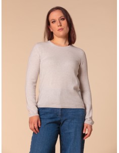 PULL BASIC IN 100% BABY CASHMERE "OLIVIA" - GRIGIO