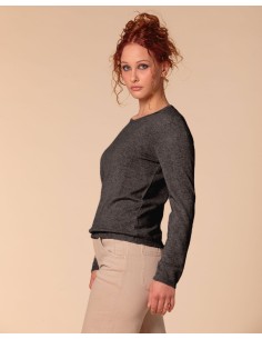 PULL BASIC IN 100% BABY CASHMERE "OLIVIA" - ANTRACITE 2