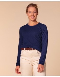 PULL BASIC IN 100% BABY CASHMERE "OLIVIA" - NAVY 2