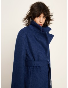 CAPPOTTO INVERNALE IN LANA MERINO E COTONE BIOLOGICO - BLU