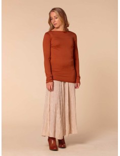 CASHMIRETTA IN SETA E CASHMERE "GRETA" LIMITED - TERRACOTTA 2