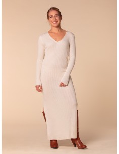 VESTITO CASHMIRETTO IN SETA E CASHMERE "AURORA" - MOCHA 2