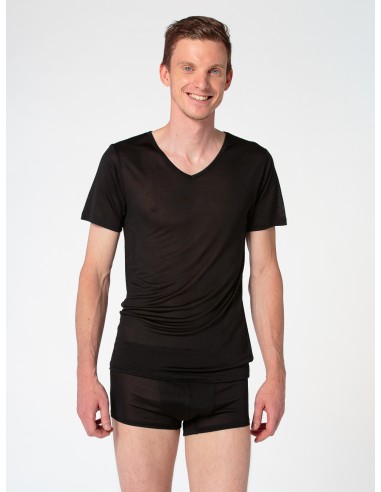 T-SHIRT "V" IN PURA SETA