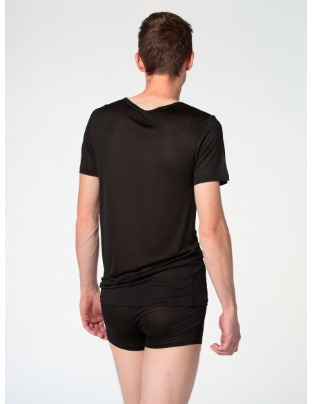 T-SHIRT "V" IN PURA SETA