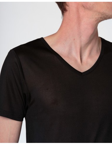 T-SHIRT "V" IN PURA SETA