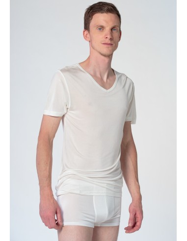 T-SHIRT "V" IN PURA SETA