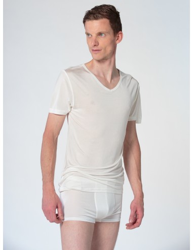 T-SHIRT "V" IN PURA SETA