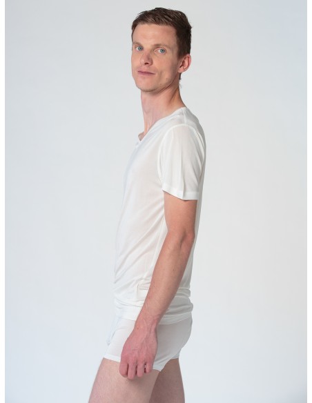 T-SHIRT "V" IN PURA SETA